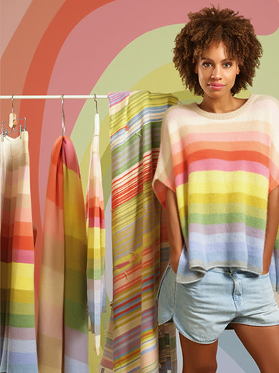 Sweater „Hopper Pastel-Stripes“, Trousers & Shawls diverse