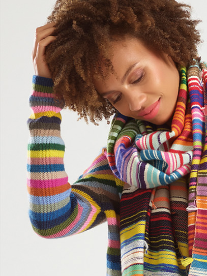 Sweater „Lucie Ilona-Stripes“, Plaid „Gipsy“ Multicolor