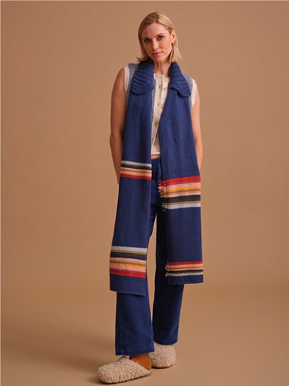 Vest „Baga“ stripes; Collarshawl „Chicago“