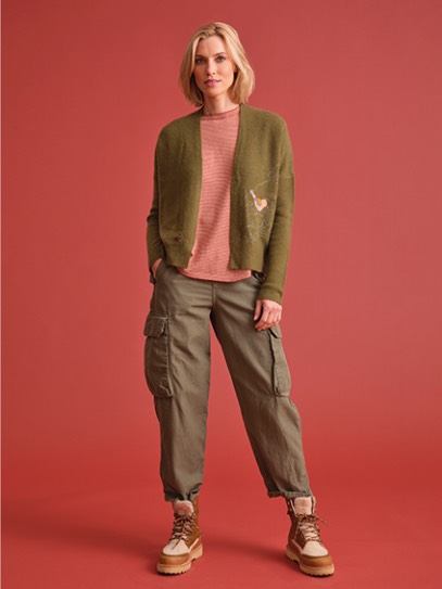 Cardigan „Chica“  Jaybird embroidery; Shirt „Tizi“ Ministripes