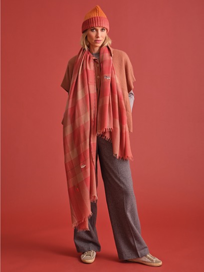 Poncho „Helen“; Plaid „Fine Art“;Hat „Patent“ Degradee