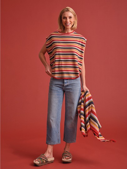 Shirt „Tizi“ Stripes AW 25/26; Shawl „Square“ Stripes AW 25/26