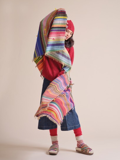 Sweater &bdquo;Emilia&ldquo; high roll neck;Hat &bdquo;Emilia&ldquo;;Plaid &bdquo;Gipsy&ldquo; Multi