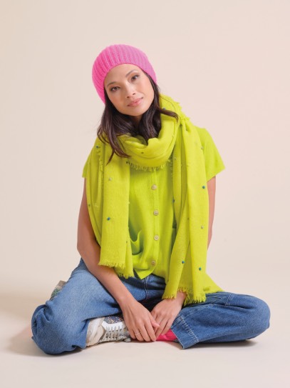 Vest &bdquo;Gina&ldquo;Shawl &bdquo;Sparkle&ldquo;;Hat &bdquo;Patent&ldquo; Degradee