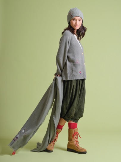 Cardigan &bdquo;Philippa Bird&ldquo; La Forestière;Hat &bdquo;Ali Low Bird&ldquo;Shawl &bdquo;Bird&ldquo;