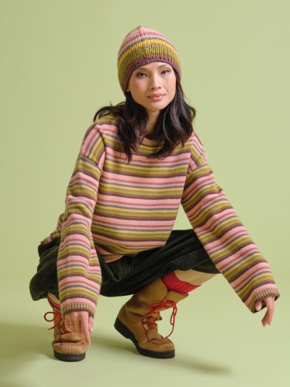 Sweater &bdquo;Brigitte&ldquo; stripesForest shades;Hat &bdquo;Pauli&ldquo; Stripes