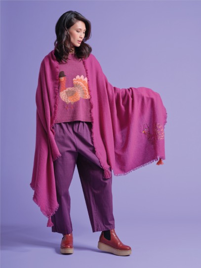 Sweater &bdquo;Brigitte Tacchino&ldquo; La Forestière;Shawl &bdquo;Tacchino&ldquo; La Forestièr