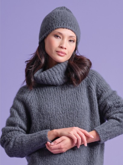 Sweater &bdquo;Emilia&ldquo; high roll neck;Hat &bdquo;Emilia&ldquo;