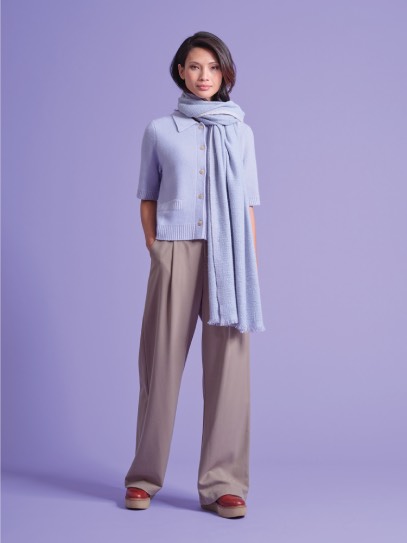 Cardigan &bdquo;Isa&ldquo; Solid Jacquard;Shawl &bdquo;Diamond Handspun&ldquo;  
