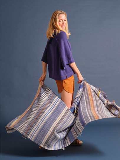 Sweater &bdquo;Arabella&ldquo; Hoodie; Plaid &bdquo;Gipsy Heavy&ldquo; Royal