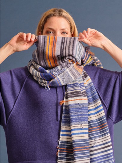 Sweater &bdquo;Arabella&ldquo; Hoodie; Plaid &bdquo;Gipsy Heavy&ldquo; Royal