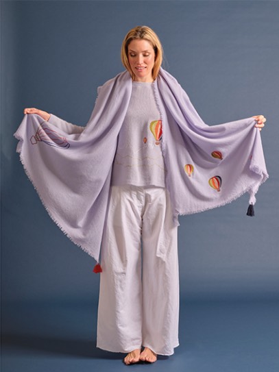 Sweater &bdquo;Emmi&ldquo; Hot-Air-Balloon; Shawl &bdquo;Hot-Air-Balloon&ldquo;