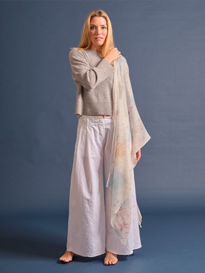 Sweater &bdquo;Tonya&ldquo;; Shawl &bdquo;Spray&ldquo; offwhite