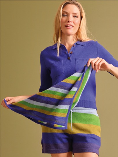 Sweater &bdquo;Twiggy&ldquo;;Shorty &bdquo;Mon&ldquo; Stripes Summer 26;Shawl &bdquo;Baby Square felted&ldquo; Stripes Summer 26