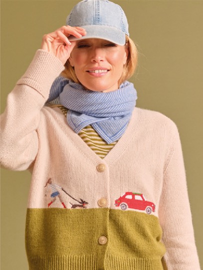 Cardigan &bdquo;Gwin&ldquo; Fiat 500;Shirt &bdquo;Elisa&ldquo; StripesShawl &bdquo;Square&ldquo; ministripes