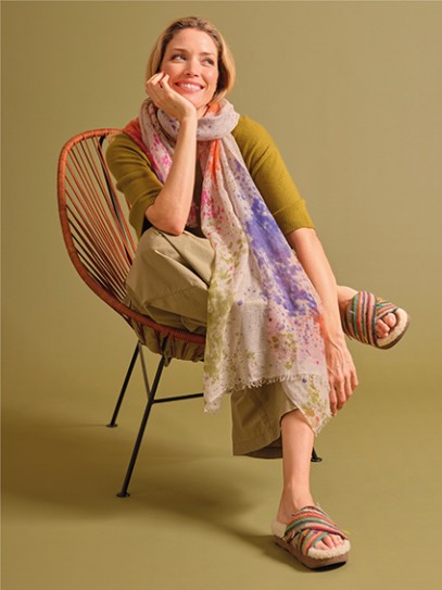 Sweater &bdquo;Libera felted&ldquo; V-neck;Shawl &bdquo;Spray&ldquo; Windchime